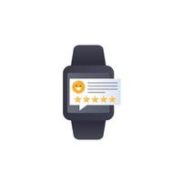 good review, feedback vector icon with smart watch