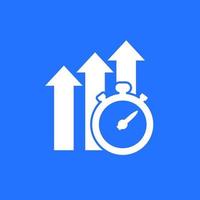 improve time icon on blue vector