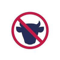 no cattle and cows vector sign