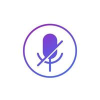 microphone off icon for web and apps vector