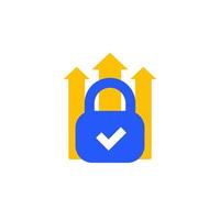 padlock and arrows icon on white vector