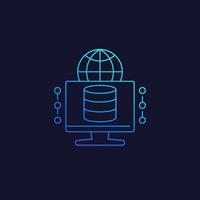 database and computer vector linear icon