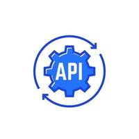 api technology icon on white, vector