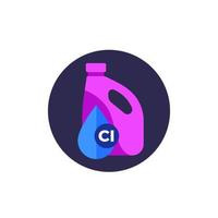 Chlorine canister vector icon on white