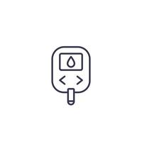 Glucose monitor, glucometer line vector icon