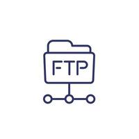 ftp folder line icon on white vector