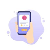 bad review icon with phone, vector