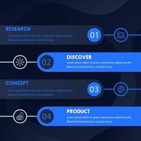 1, 2, 3, 4 pasos, línea de tiempo, diseño de infografías de desarrollo de productos vector