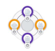 Plantilla de vector de infografías de gestión empresarial con iconos de línea