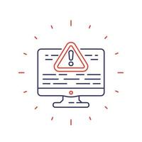Error report line icon on white vector