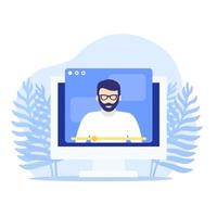 webinar, online education, training or e-learning vector illustration