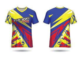 T-Shirt Sport Design. Racing jersey. uniform front and back view. vector