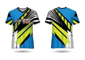 T-Shirt Sport Design. Racing jersey. uniform front and back view. vector