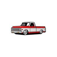 vintage american pick up truck isolated vector