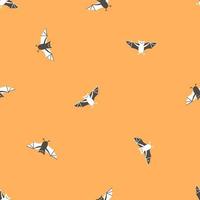 Orange seamless pattern of cute vampire bats vector