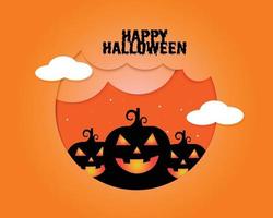 Happy Halloween Greeting Card Template vector