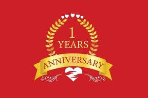 1 years anniversary logo and icon design vector