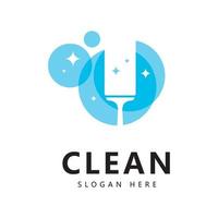Limpiar y lavar los símbolos creativos de la empresa de servicios de limpieza. vector