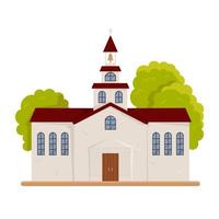 Christian or protestant church building isolated vector