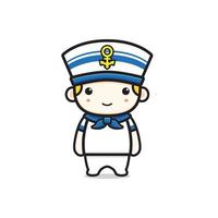 Cute sailor character cartoon icon illustration vector