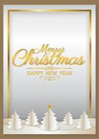 merry christmas white christmas tree card art vector