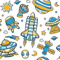 space seamless pattern in flat design style vector