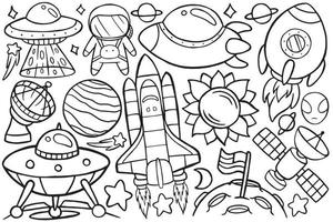 objeto espacial doodle en estilo de dibujos animados vector