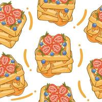 waffles seamless pattern in flat design style vector