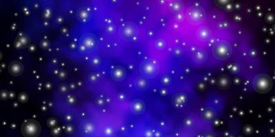 Dark Pink, Blue vector texture with beautiful stars.