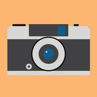 Vintage analog film camera colorful flat design. vector