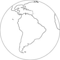 Freehand globe world map sketch on white background. vector