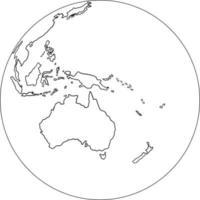 Freehand globe world map sketch on white background. vector