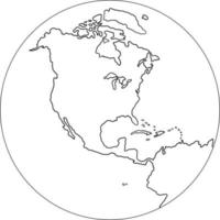 Freehand globe world map sketch on white background. vector