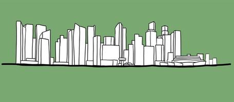 Singapore skyline freehand drawing sketch on white background. vector