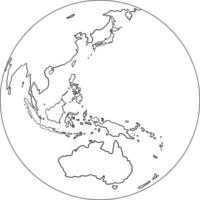Bosquejo a mano alzada del mapa del mundo del globo en el fondo blanco. vector
