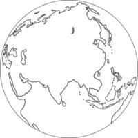 Freehand globe world map sketch on white background. vector