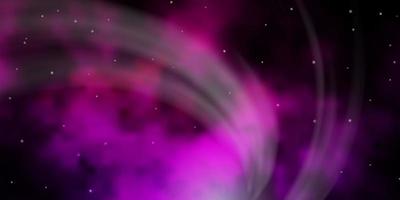 Fondo de vector rosa oscuro con estrellas pequeñas y grandes.