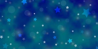 Light Pink, Blue vector texture with circles, stars.