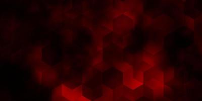 Dark Red vector background with hexagons.