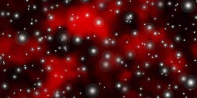 Dark Red vector pattern with abstract stars.