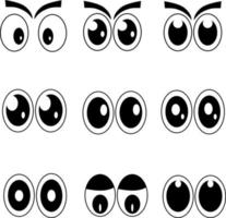 ojos con diseño de ojos de colección de estilo de dibujos animados de vector gráfico