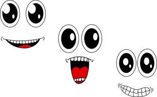 Face emoticon with cartoon style in eps vector eyes and mouth