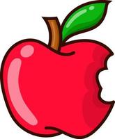 Ilustración de dibujos animados de manzana. estilo vector manzana para recursos de diseño