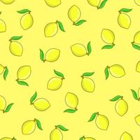 Lemon pattern background. seamless lemon yellow illustration vector