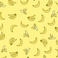 patrón amarillo transparente de plátano. lindo fondo de patrón de plátano vector
