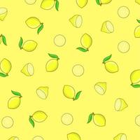 Lemon pattern background. seamless lemon yellow illustration vector