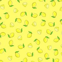 Lemon pattern background. seamless lemon yellow illustration vector