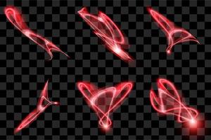 Line light abstract effect isolated eps vector red shiny graphic