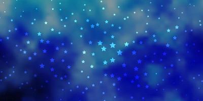 Dark BLUE vector template with neon stars.