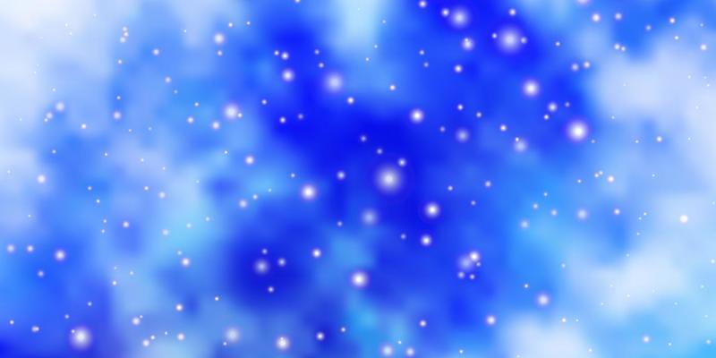 Light BLUE vector template with neon stars.